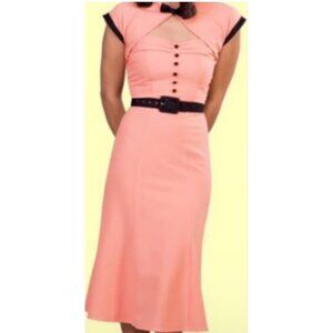 Stop Staring Pink Strapless Mermaid Pinup Retro Dress With Bolero Size L